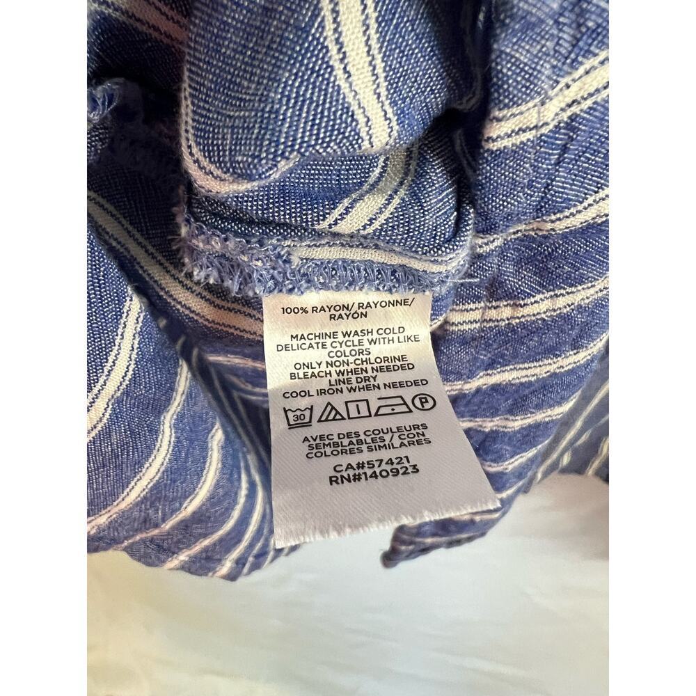 Loft Womens Blue and White Striped Button Down Top Size Large - Picture 5 of 5